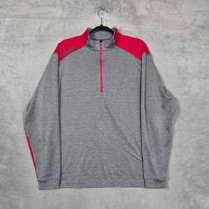 Ping sweatshirt Golf Mens‎ Large Gray red Sensor Cool 1/4 Zip Pullover Peak